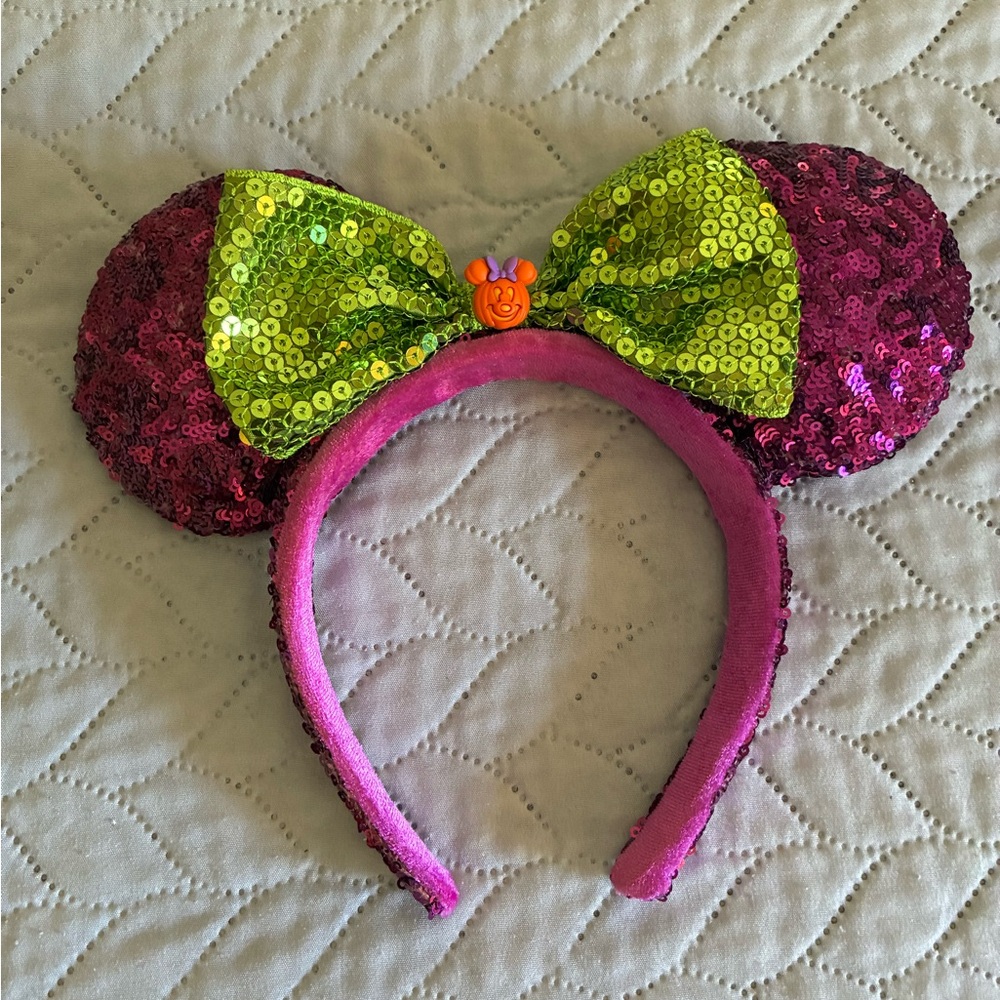 Disney purple and Green Sequin Minnie Mouse Ears